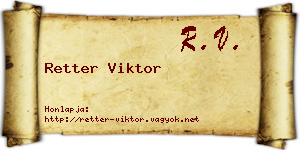 Retter Viktor névjegykártya